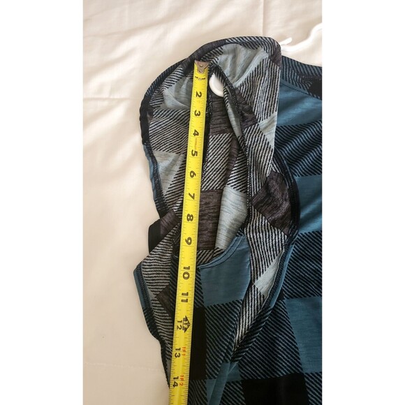 Sew In Love Top Womens XL Teal Plaid Elongated Ruffle Sleeve - Picture 7 of 7